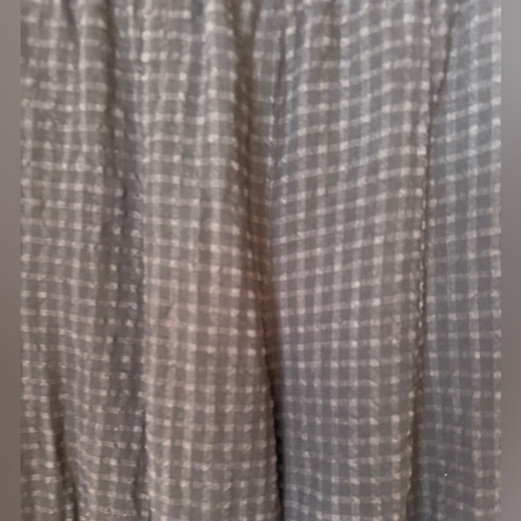 Khangura Artsy Pants Black Windowpane Linen Blend High Rise Wide Leg Crop Small - Picture 5 of 13